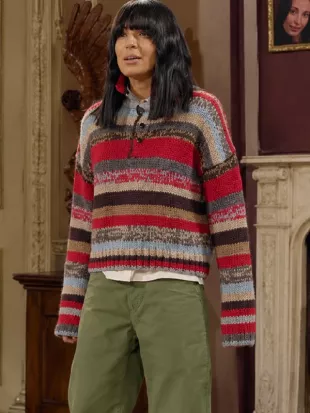 The Celebrity Traitors Claudia Winkleman Striped Pullover