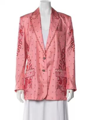 Paisley-print Silk Blazer
