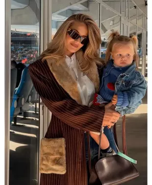 Izabel EMA Fur Brown Coat Tan