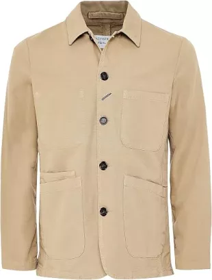 Cotton Canvas Bakers Jacket Beige