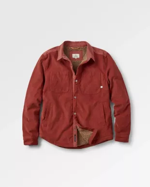 Kodiak Sherpa Lined Cord Overshirt Red