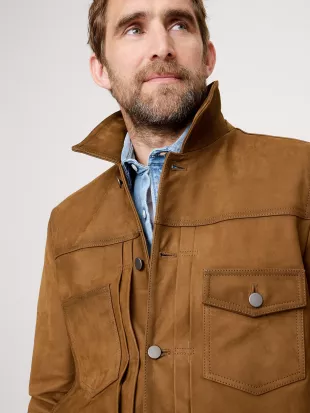 Nubuck Leather Trucker Jacket