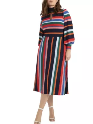 Reasonable Doubt S4 Angela Grovey Striped Keyhole Maxi Dress