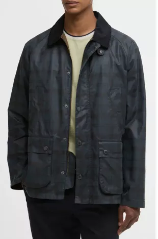 Ambleside Plaid Water Resistant Waxed Cotton Shirt Jacket