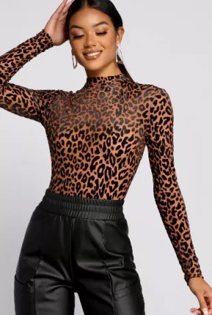 Forever Fab Leopard Print Bodysuit