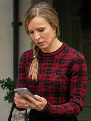 Nobody Wants This S03 Kristen Bell Red and Black Plaid Sweater