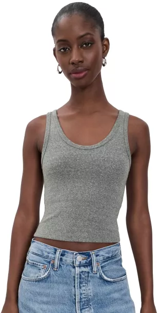 Blondie Rib Bra Friendly Tank Dark Heather Grey