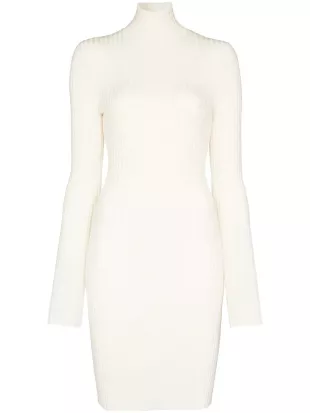 Ribbed Knit Fitted Mini Dress