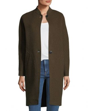 Rag & Bone Darwen Button Front Houndstooth Wool Coat