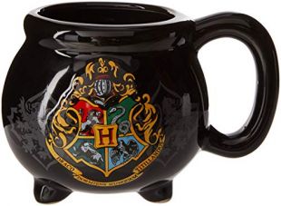 Silver Buffalo HP9895B Warner Bros Harry Potter Hogwarts School Crest Cauldron 3D Sculpted Ceramic Mug, 20-ounces, Black