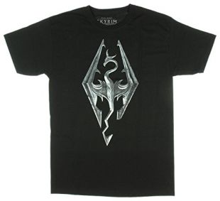 bioworld - Skyrim Logo Men's Black T-Shirt-Large