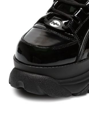 Buffalo Black 60 Patent Leather Platform Sneakers   Farfetch