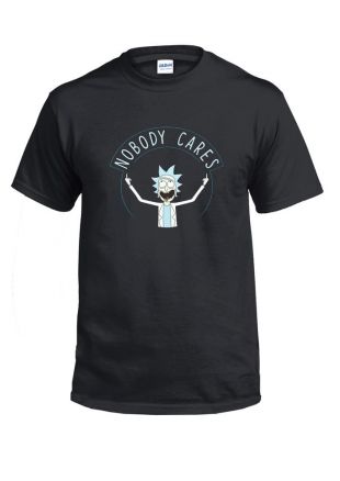 Rick and Morty 'Nobody Cares' Black Unisex Cotton T Shirt  | eBay