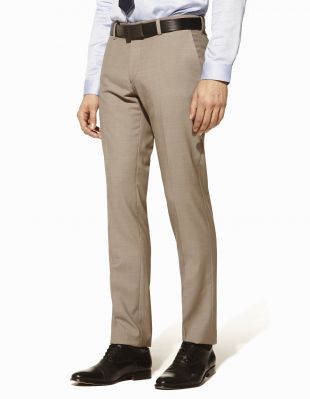 Pantalon de costume beige coupe slim 100% laine