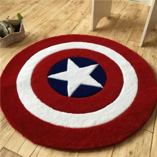 Captain America shield cartoon acrylique tablette ronde en moquette ronde Chambre chambre à coucher pad coussin tapis mat d'enfants