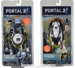 NECA Portal 2 Atlas,P Body,Chell 7"Action Figure Set Aperture Science Labs Valve | eBay