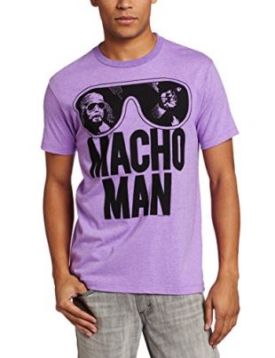 American Classics Men's Macho Man Ooold School T-Shirt, Purple, Small