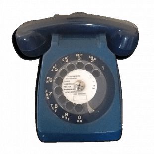 Blue vintage phone 70's