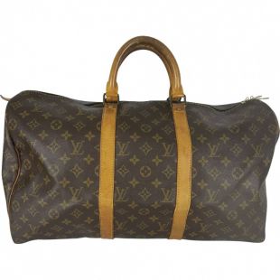 Sac 48h keepall en cuir LOUIS VUITTON Marron