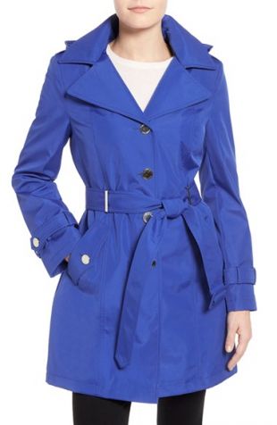 Calvin Klein Single Breasted Belted Trench Coat (Regular & Petite)