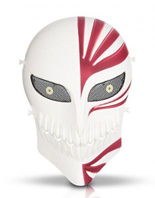 Signstek Masque Bleach, Masque Faucheur, Masque Cosplay pour Fans de Caricature Japonais (Blanc)