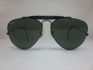 Vintage B&L RAY BAN USA Aviator Sunglasses OUTDOORSMAN Black 58 mm Cable Temple  | eBay