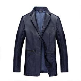 Veste En Cuir De Ville Homme À Couleur Unie À Col Tailleur Vêtement En Automne