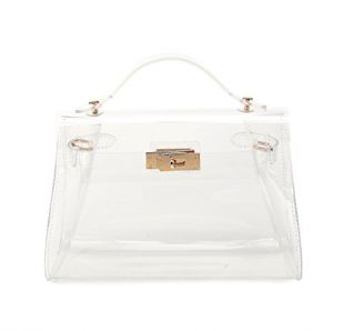 Lam Gallery Womens Clear Handbags Shoulder Crossbody Bags for Work NFL Stadium Approved Purse Bag for Football Games Transparent Beach Bag PVC Plastic Purse See Through Bags-Clear