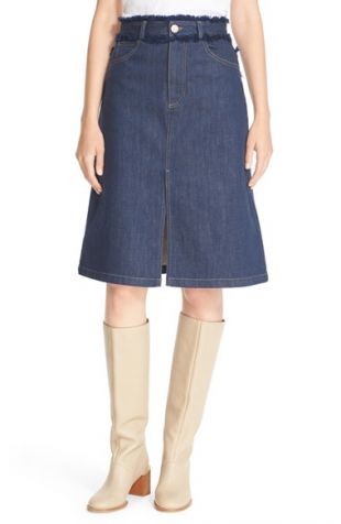See by Chloé Frayed Denim Skirt