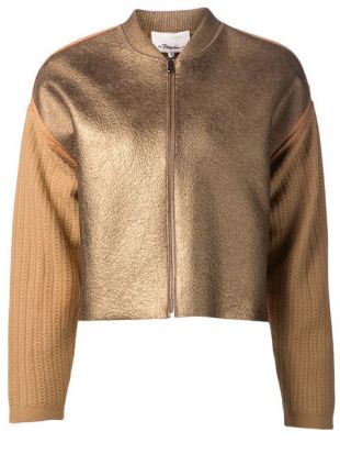 3.1 PHILLIP LIM  knitted sleeve bomber jacket
