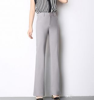 Acheter Nouveau Mode Ol Pantalons Droits Pour Les Femmes, Plus La Taille Haute Taille Pantalon Évasé Casual Gris Rouge Noir Srping Été Automne Pantalon Féminin Yyf0709 De $41.01 Du Mccarthy | Dhgate.Com