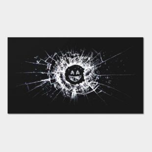 Black Mirror - Glass Smiley - White Posters and Art