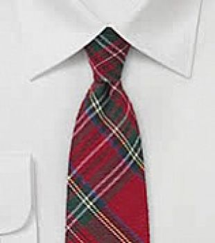 Cravate écossaise rouge vert jaune