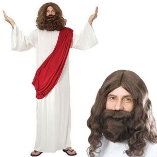 Déguisement Jésus costume complet tenue perruque barbe biblique nativité | eBay