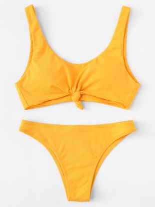 Shein - Knot Front Bikini Set