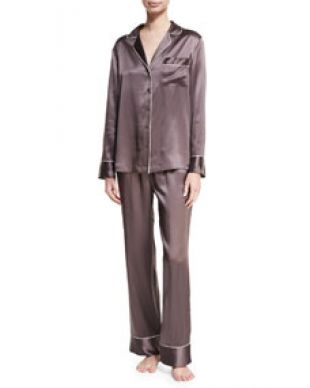Neiman Marcus - Neiman Marcus Silk Satin Two Piece Pajama Set