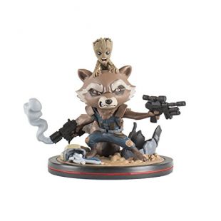 Quantum Mechanix Qmvl018 a Rocket et Groot Q-Fig Diorama, Multi Couleur