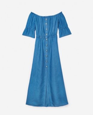 Robe longue façon denim