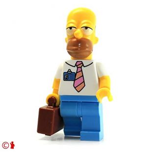 LEGO Simpsons Minifigure - Homer Simpson Power Plant Version with Suitcase and Sausage (71006)