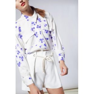 chemise en soie imprimée