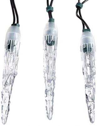 Konstsmide 2312-000 Guirlande Déco Stalactites + 20 Lampes Claires + Câble Vert 230 V