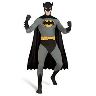 Costume DC Comics Batman rétro, combinaison avec cape et masque amovible - XL