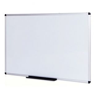 VIZ-PRO Tableau Blanc | surface laquée aimantée | cadre en aluminium, 110 x 75 cm