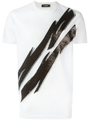T shirt blanc et noir Dsquared2