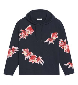 Sandro Sweat à capuche orné de broderies poissons