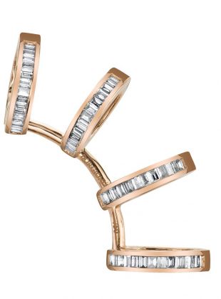 18K Rose Gold, Diamond Baguette Multi Earcuff<br />.87cts diamonds