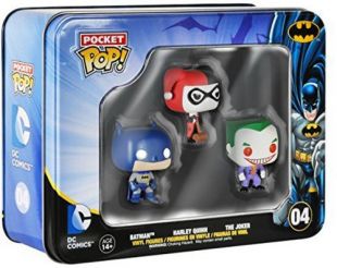 Funko - Pocket POP: DC 3 pack Tin- Batman, Harley & Joker