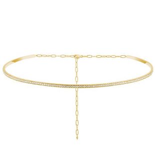 Narrow Diamond Choker in Yellow Gold