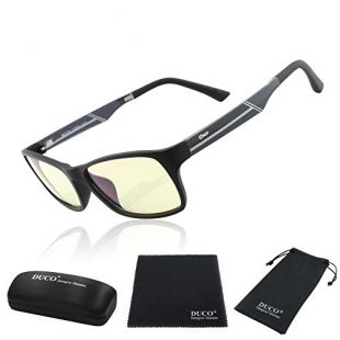 Duco Lunettes pour Jeux vidéo 223, antireflet, Anti-Scintillement écran, Filtre la lumière Bleue, Lunettes pour PC, Tablette, TV Gaming - Lunettes réduisant efficacement la Fatigue des Yeux