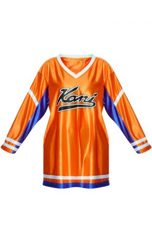 KARL KANI Orange Baseball Dress